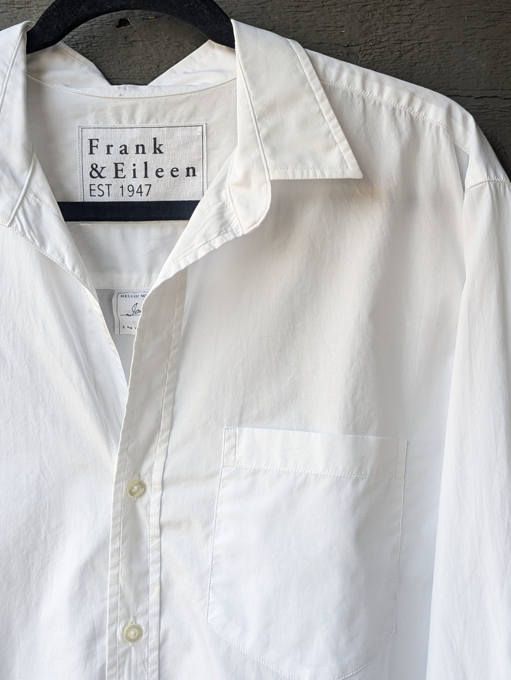 NWOT Frank & Eileen Joedy Cotton Button-Up Shirt White Size Large - Picture 2 of 9